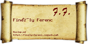 Finály Ferenc névjegykártya